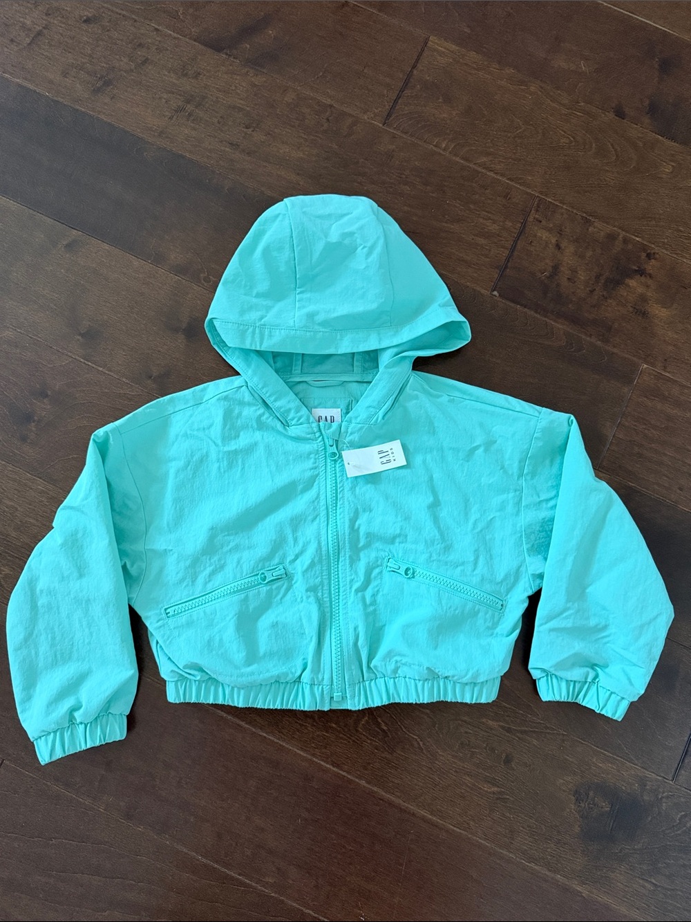 GAP Kids Aqua Hooded Windbreaker Jacket